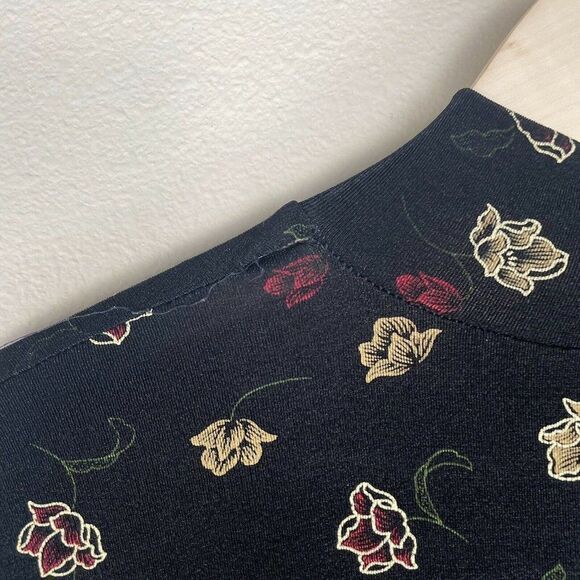 vintage Frazier Lawrence woman black gold red rose flower short sleeved blouse - Picture 6 of 6